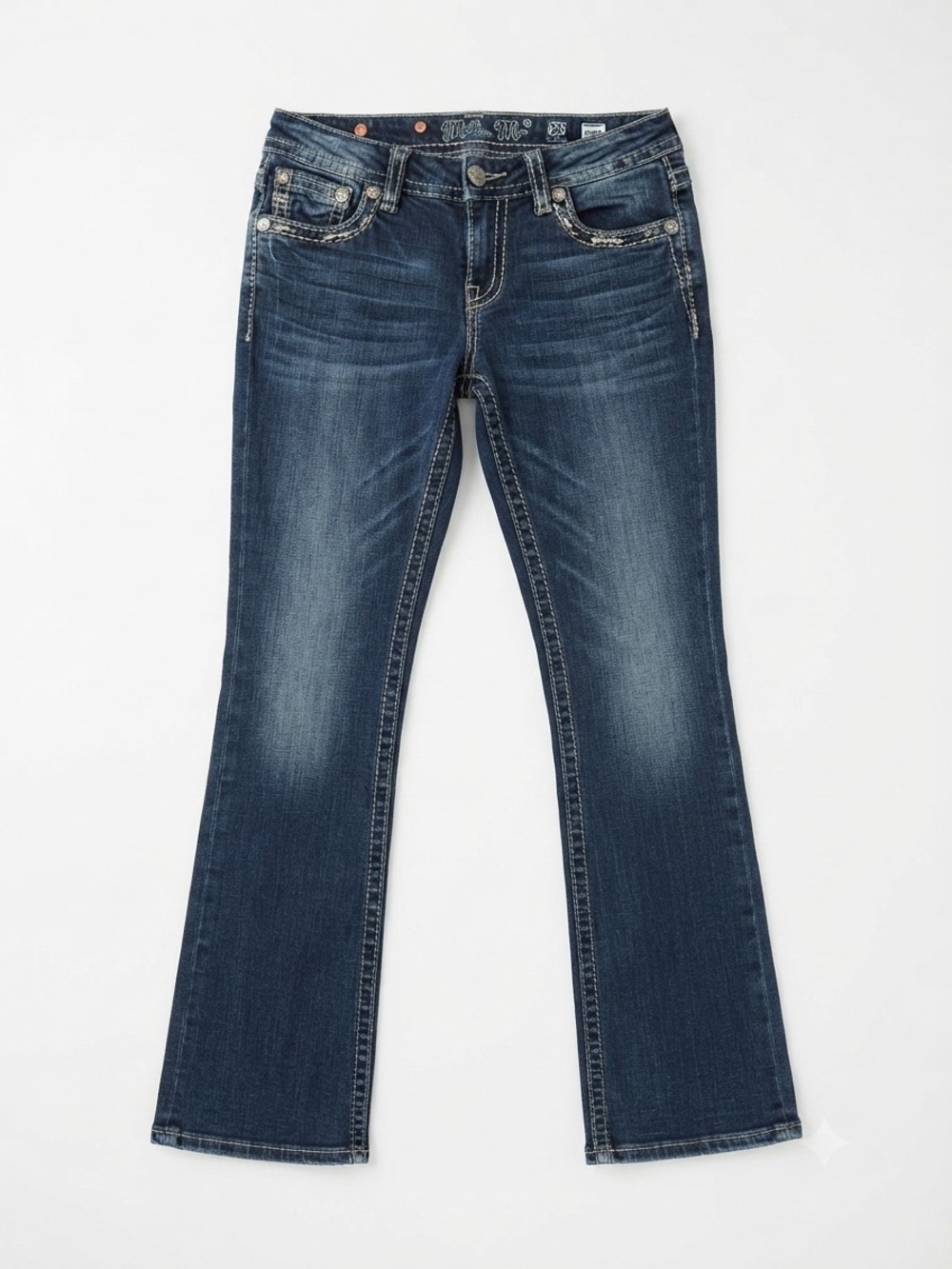 Miss Me Medium Wash Bootcut Denim Jeans With Embellishment Size 30 X 31 - Picture 2 of 7